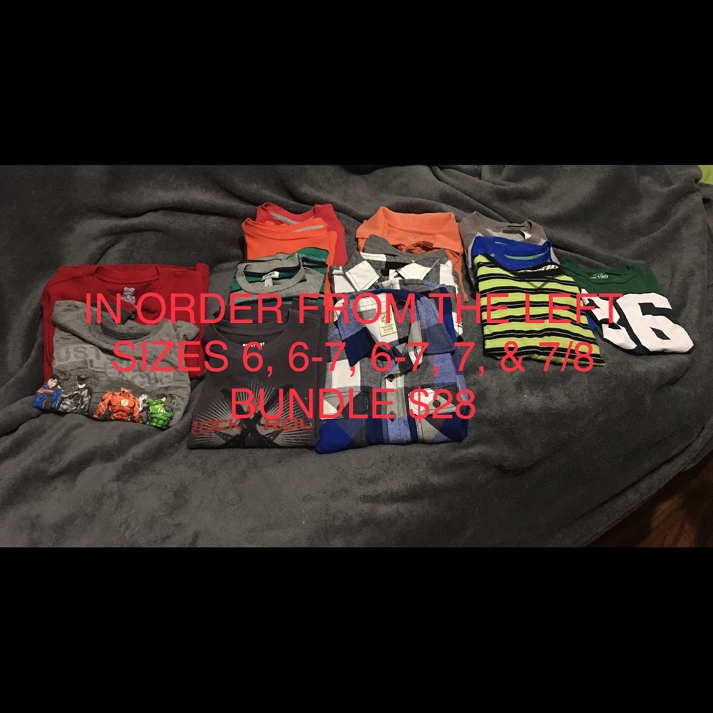 BOYS BUNDLE 6-8! 14 SHIRTS SIZES 6 THROUGH 8!